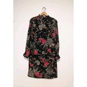 Pendleton Women's Black Floral Skirt Blouse Set 6/8 Easy Care Wrinkle Free